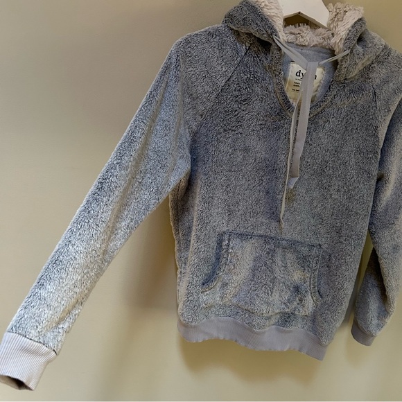 Dylan ~ Cozy Sherpa Lined Fleece Pullover Light Gray Hoodie in size Small - Picture 5 of 11